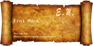 Erni Márk névjegykártya